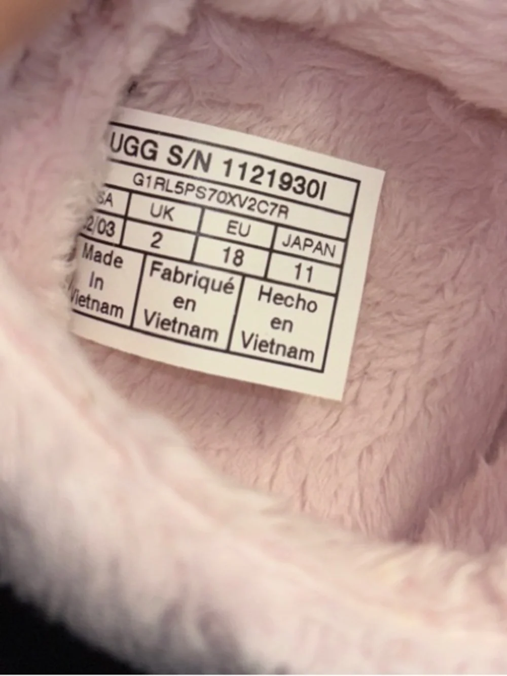 UGG Pink Plush Bunny Slippers for Girls, sz 6-12mo